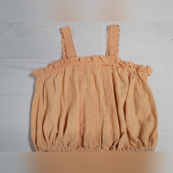 Free People Because Of You Blousen Tank Top Cotton/linen Blend Size Large - Picture 9 of 11